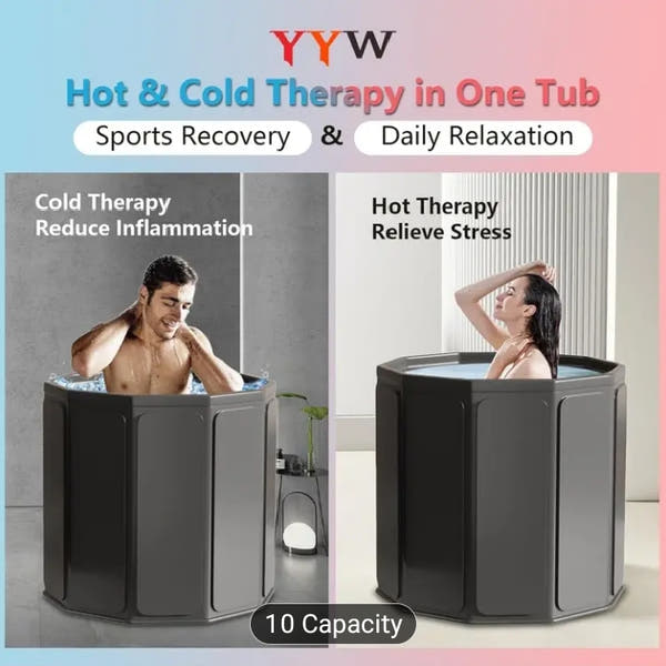 Portable Collapsible Ice Bath Tub - 75x75cm