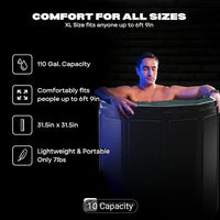 Portable Collapsible Ice Bath Tub - 75x75cm